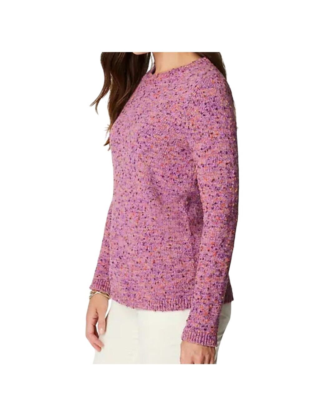J. Jill Harvest Moon Textured Sweater in Persian Violet Multi